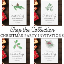 Modern Script Christmas Party Invitations