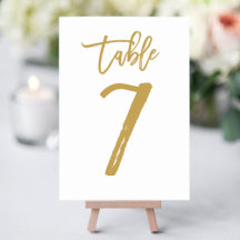 Chic Typography Gold Table Numbers