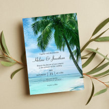 Beach Tropical Ocean Palm Tree Destination Wedding