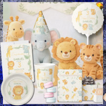 Cute Safari Animals Jungle Kids Birthday Party