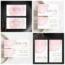 Blush Pink Gold Glitter Business Card Collection