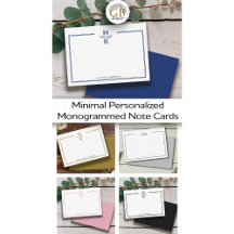Minimal Personalized Monogrammed Note Cards