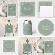 Modern Arch Line Art Sage Green Baby Shower