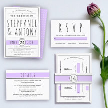 Hand drawn typography lavender geometric wedding