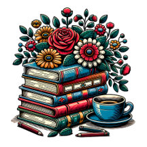 Vintage Books, Flowers and Coffee Cup