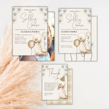 Cute Watercolor One Silly Goose 1st Birthday Part