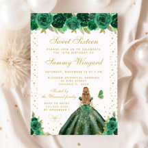 Green Floral Princess Birthday