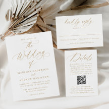 Modern Minimal Calligraphy Wedding - Gold