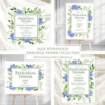 Blue Hydrangeas Rehearsal Dinner Collection