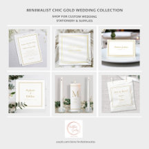 Simple Minimalist Chic Gold & White Wedding