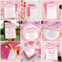 Hanging String Love Hearts Bridal Shower