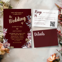 Romantic Burgundy Floral Wedding Collection 
