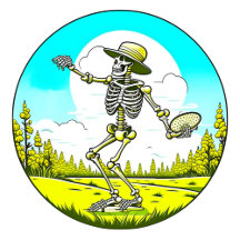 Skeleton Playing Disc Golf