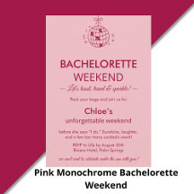 Pink Monochrome Bachelorette Weekend