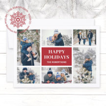 Holiday CHRISTMAS Modern Snowflake · Photo Collage
