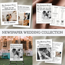 Newspaper Wedding Classic Photo Black And White