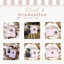 Elegant Pink Floral Graduation