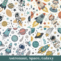 Astronaut, Space, Galaxy, Rocket, Planet, Stars