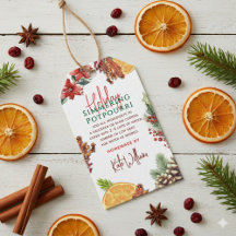 Holiday Simmering Potpourri Christmas Gift Tag