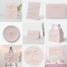 Minimalist Classic Elegant Pink Bridal Shower 
