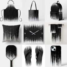 Black And White Hypnotic Circled Line Streaks Art