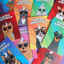 Dog Birthday Cards Pop Art Style