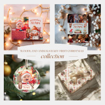 Woodland Animals Baby First Christmas