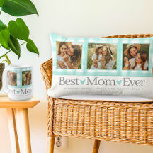 Best Mom Ever Teal Gingham Plaid Mothers Day Gifts