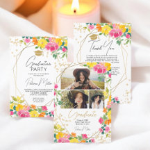 Boho Hand-Painted Floral Wildflower Graduation