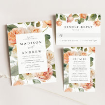 Elegant Peach Roses Wedding Collection