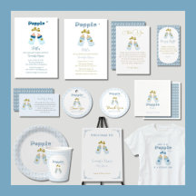 Blue Poppin Bottles Boy Baby Shower Theme