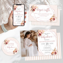 Cream terracotta floral baby girl shower