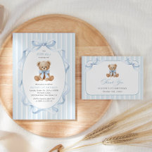 Bear and Blue Stripes First Birthday Collection