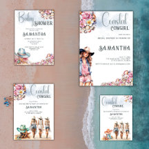 Coastal Cowgirl Western Beach Style Invitations