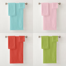 Bath Towel Sets With Solid Color Tones 