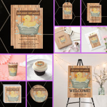 Rustic Rubber Ducky Bubbles Baby Shower Collection