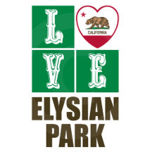 Love Elysian Park California State Flag Heart