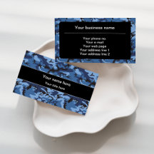 Navy Blue Camouflage Business Cards Collection