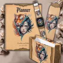 The tiger and the woman, strength and grace. 