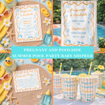 Fun Colorful Retro Summer Pool Party Baby Shower