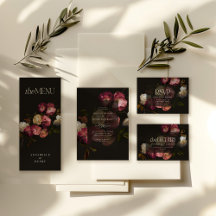 Dark Burgundy Floral Moody Black Elegant Romantic 