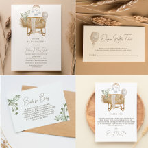 Elegant Rustic Boho Baby Cot Baby Shower Suite