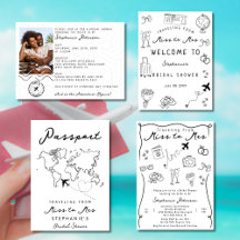 Traveling From Miss to Mrs Doodle Hand Drawn