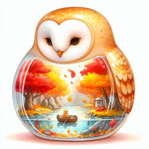 Whimsical Owl Forest Illustration