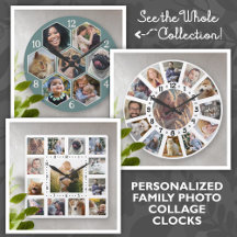 Personalized Family Photo Collage Clocks