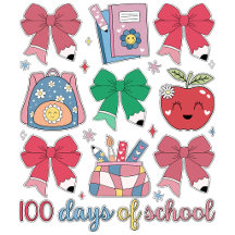 100 Days Of School Coquette Pencil Bows Cute