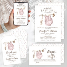 Vintage boho baby girl shower
