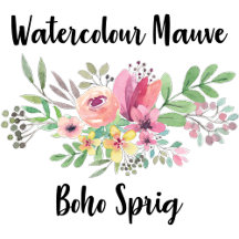 Watercolour Mauve Boho Sprig