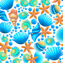 Seashells and Starfish Ocean Pattern