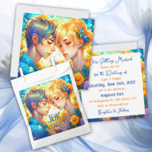 Yellow and Blue Anime Themed Wedding Collection